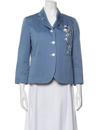 Pre-owned Thom Browne Floral Print Blazer In Blue