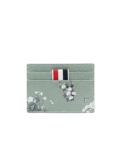 Thom Browne Floral-print Cardholder In Gray