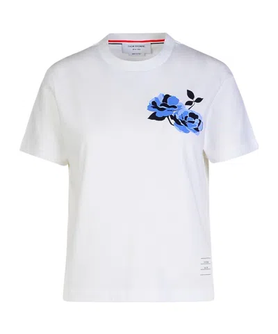 THOM BROWNE THOM BROWNE ROSE PRINTED CREWNECK T-SHIRT