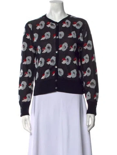 Pre-owned Thom Browne Floral Print Crew Neck Sweater In Multicolor