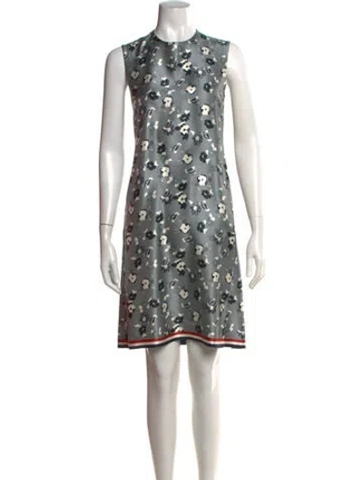 Pre-owned Thom Browne Floral Print Mini Dress In Grey