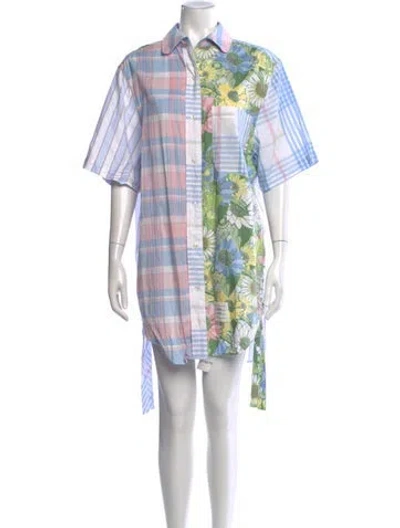 Pre-owned Thom Browne Floral Print Mini Dress In Pink