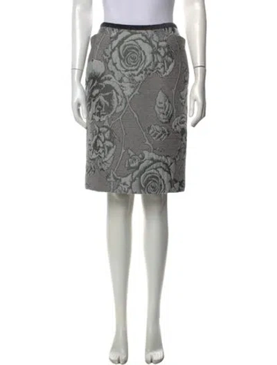 Pre-owned Thom Browne Floral Print Mini Skirt In Grey