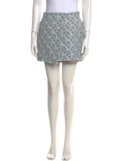 Pre-owned Thom Browne Floral Print Mini Skirt In Multi