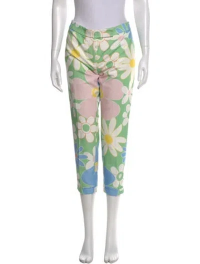 Pre-owned Thom Browne Floral Print Straight Leg Pants In Multi