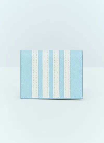 Thom Browne Four-bar Bi-fold Cardholder In Blue