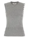 Thom Browne Grey Cashmere Sleeveless Sweater In Gray