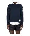 Thom Browne Four-bar Crewneck Sweatshirt In Black