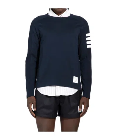 Thom Browne Classic Crewneck In Blue