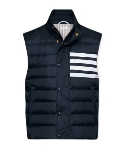 Thom Browne Four-bar Downfill Gilet In Blue