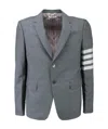 Thom Browne Four-bar Fitted Blazer In Gray