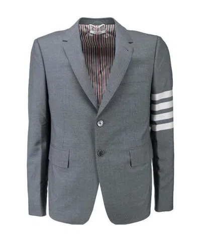 Thom Browne Four-bar Fitted Blazer In Gray
