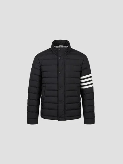 Thom Browne Four Bar Jacket In Shinand Ripstop In Black