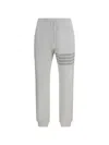 Thom Browne Solid Loopback Overdyed 4-bar Sweatpants In Gray