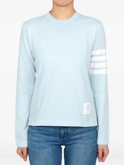 Thom Browne Four-bar Sleeve-detail Sweater In Blue