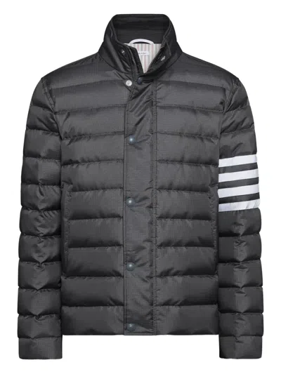Thom Browne Four-bar Stip-detail Jacket In Gray