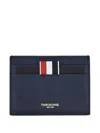 Thom Browne Navy Side 4-bar Stripe Card Holder In Blue