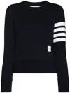 Thom Browne Pullover Sweatshirt With Engineered 4 Bar In Classic Loopback Clothing In Navy