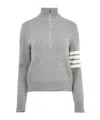 Thom Browne Four-bar Stripe High-neck Sweater In Gray