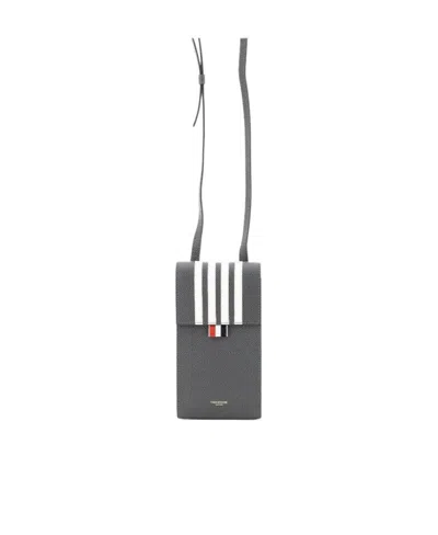 Thom Browne Four-bar Stripe Phone Bag In Black