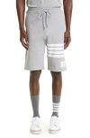 Thom Browne Light Gray Loopback Cotton Sweatshorts In Gray