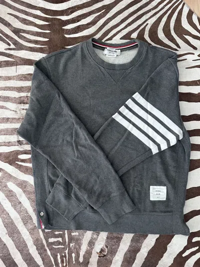 Pre-owned Thom Browne Four Bar Sweatshirt In Gray