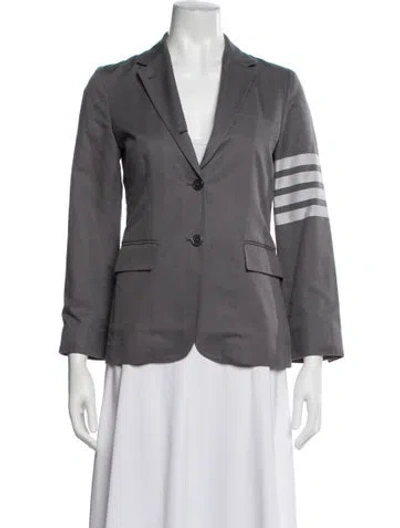 Pre-owned Thom Browne Four Bar Tricolor Blazer In Grey