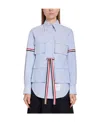 Thom Browne Four-pocket Grosgrain Band Oxford Shirt In Purple
