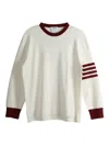 Thom Browne Four-stripe Crew-neck Sweater In White