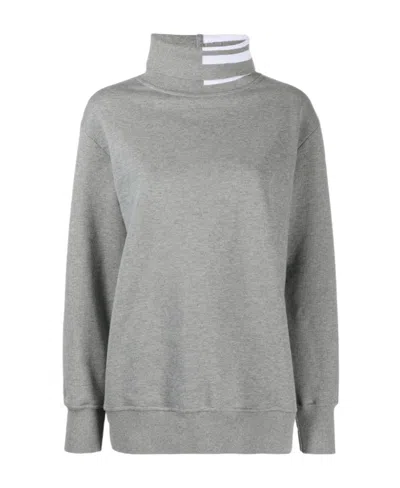 Thom Browne Four-stripe High-neck Sweater In Gray