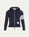 Thom Browne Four-stripe Hoodie Sweatshirt In Blue