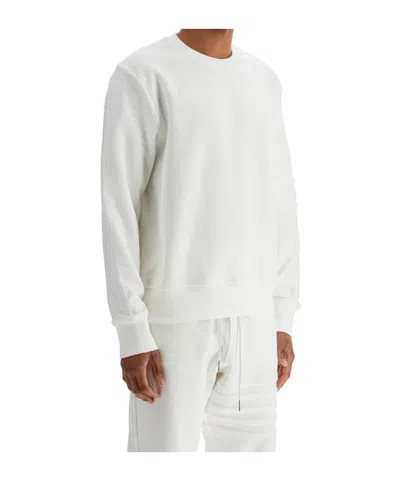 Thom Browne Four-stripe Round-neck Sweater In White