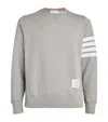 Thom Browne Loopback Jersey Knit 4-bar Crewneck Sweatshirt In Grey