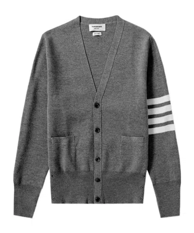 Thom Browne Four-stripe Wool Knitted Cardigan In Black