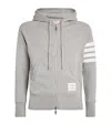 Thom Browne Mens Light Grey Striped Brand-patch Cotton-jersey Hoody In Grey