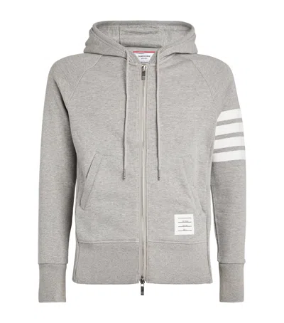 THOM BROWNE FOUR-STRIPE ZIP-UP HOODIE