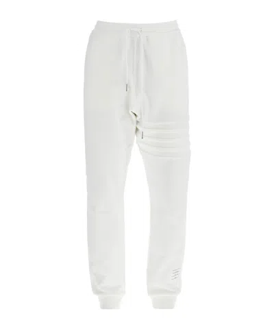Thom Browne Four-striped Cotton Sweatpants In White
