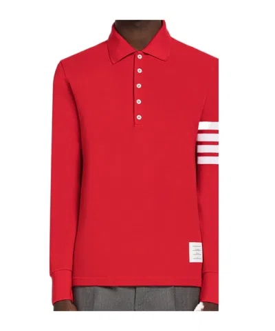Thom Browne Four-stripes Polo Shirt In Red