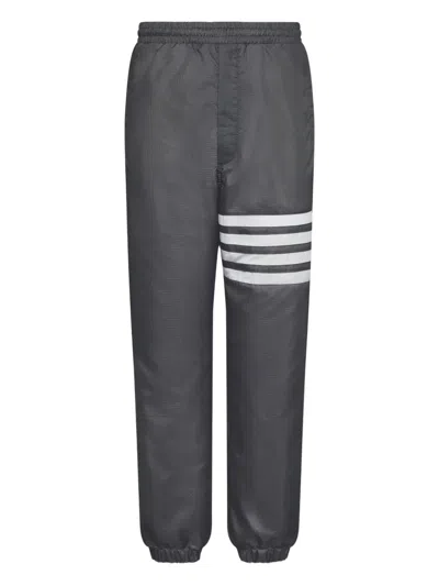 Thom Browne Four-bar Stripe-detail Track Trousers In Gray