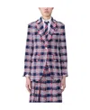 Thom Browne Frayed Single-breasted Tweed Blazer In Multicolor