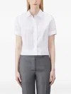 Thom Browne Cropped Short-sleeve Shirt In White