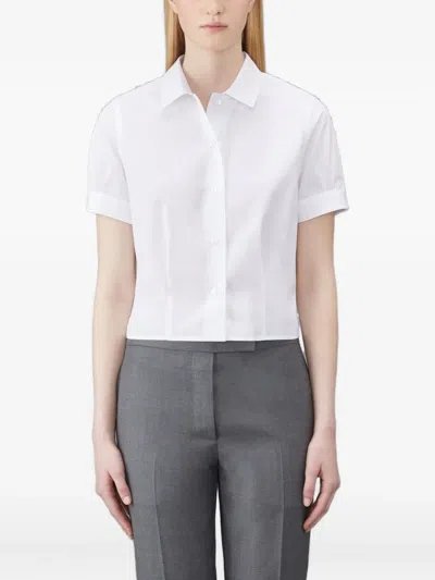 THOM BROWNE FRENCH-CUFF CROPPED SHIRT