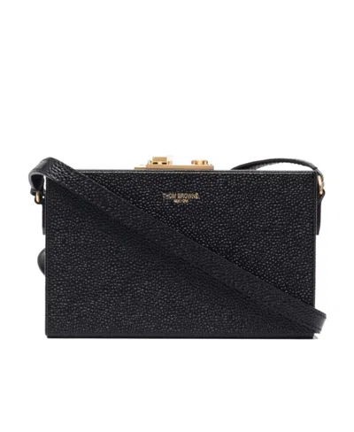 Thom Browne Front Logo Crossbody Bag In Black
