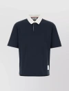 THOM BROWNE FRONT LOGO PATCH POLO SHIRT