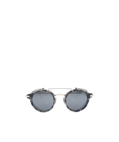THOM BROWNE THOM BROWNE EYEWEAR ROUND FRAME SUNGLASSES