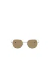 Thom Browne Silver Titanium Round Sunglasses In Brown