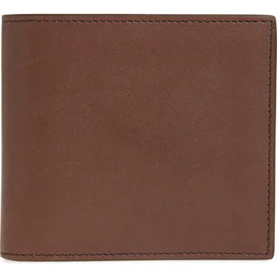 Thom Browne Full Grain Leather Bifold Wallet In Dark Brown