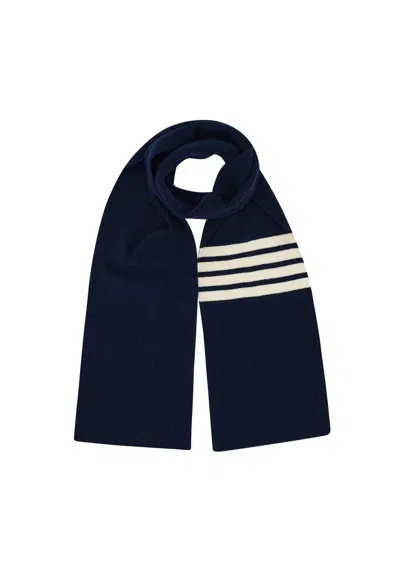 Thom Browne Full Needle Rib Cashmere Scarf In Blue