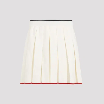 Thom Browne Full Needle Stitch Mini Pleated Skirt 40 In Neutral