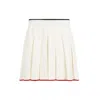 Thom Browne Needle Stitch Wool Pleated Mini Skirt In White